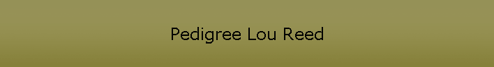 Pedigree Lou Reed